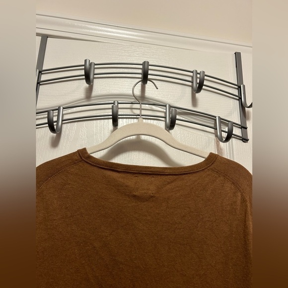 Anne Klein button down women’s XL Cardigan sweater brown contrast trim - Picture 4 of 15